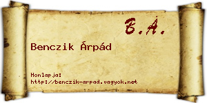 Benczik Árpád névjegykártya